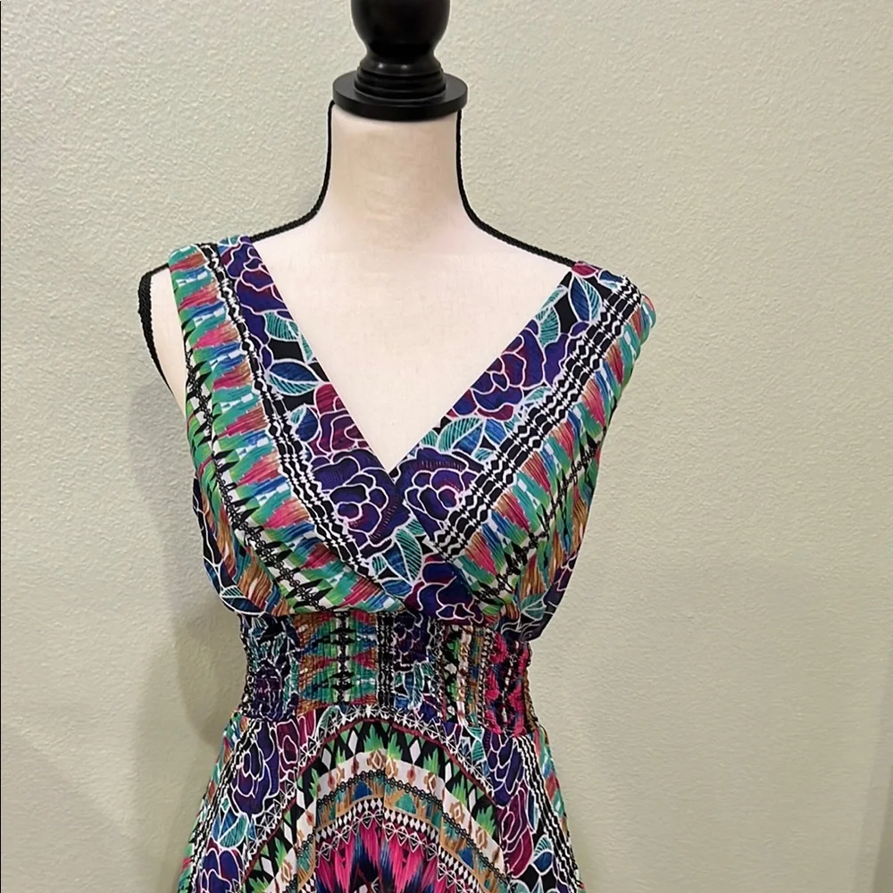 Rabbit Rabbit Rabbit Purple Blue Asymmetrical Sundress - Picture 3 of 5